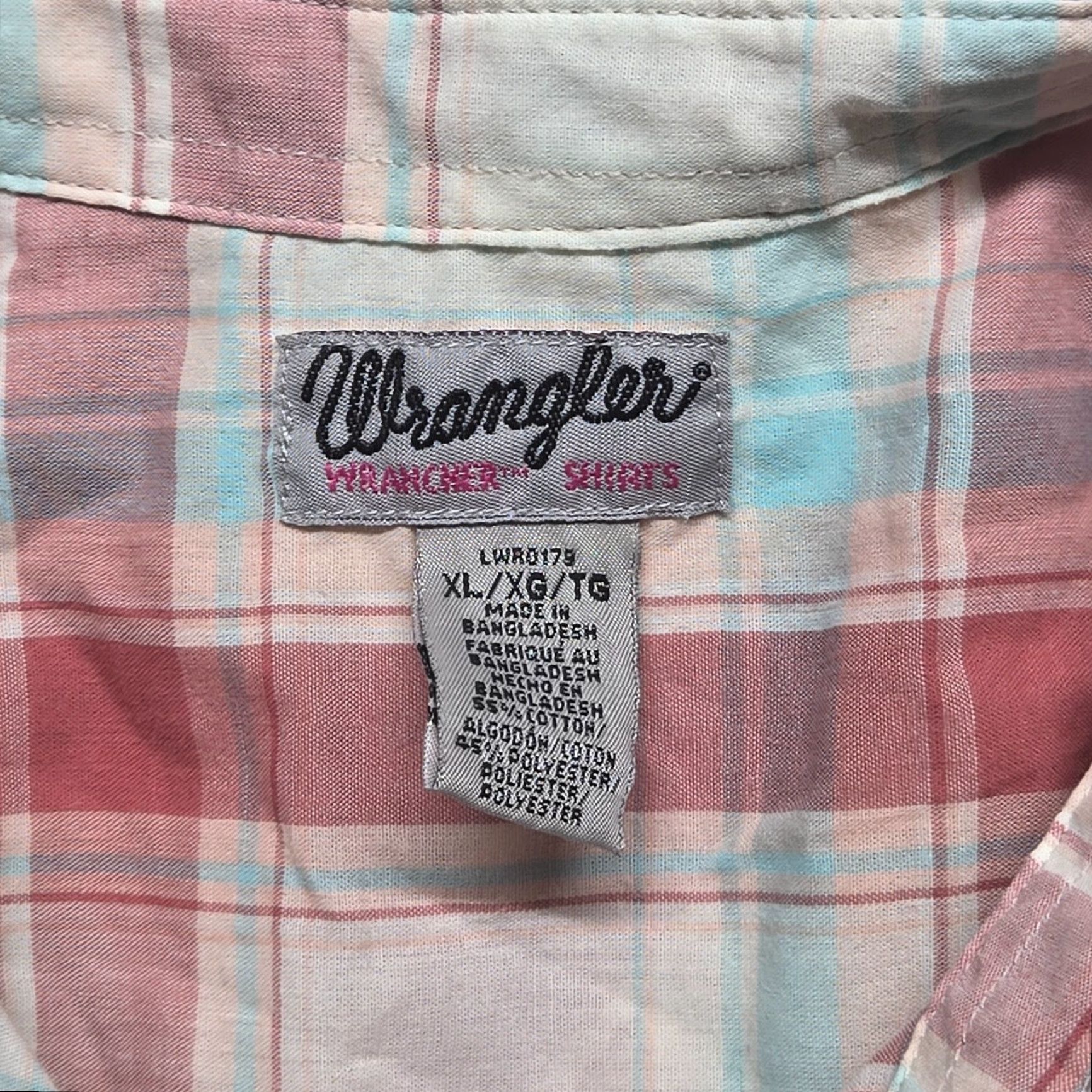 Wrangler Wrangler Shirt Western Multicolor Plaid Short Sleeve Adult Men XL Size 40" / US 18 - 3 Thumbnail