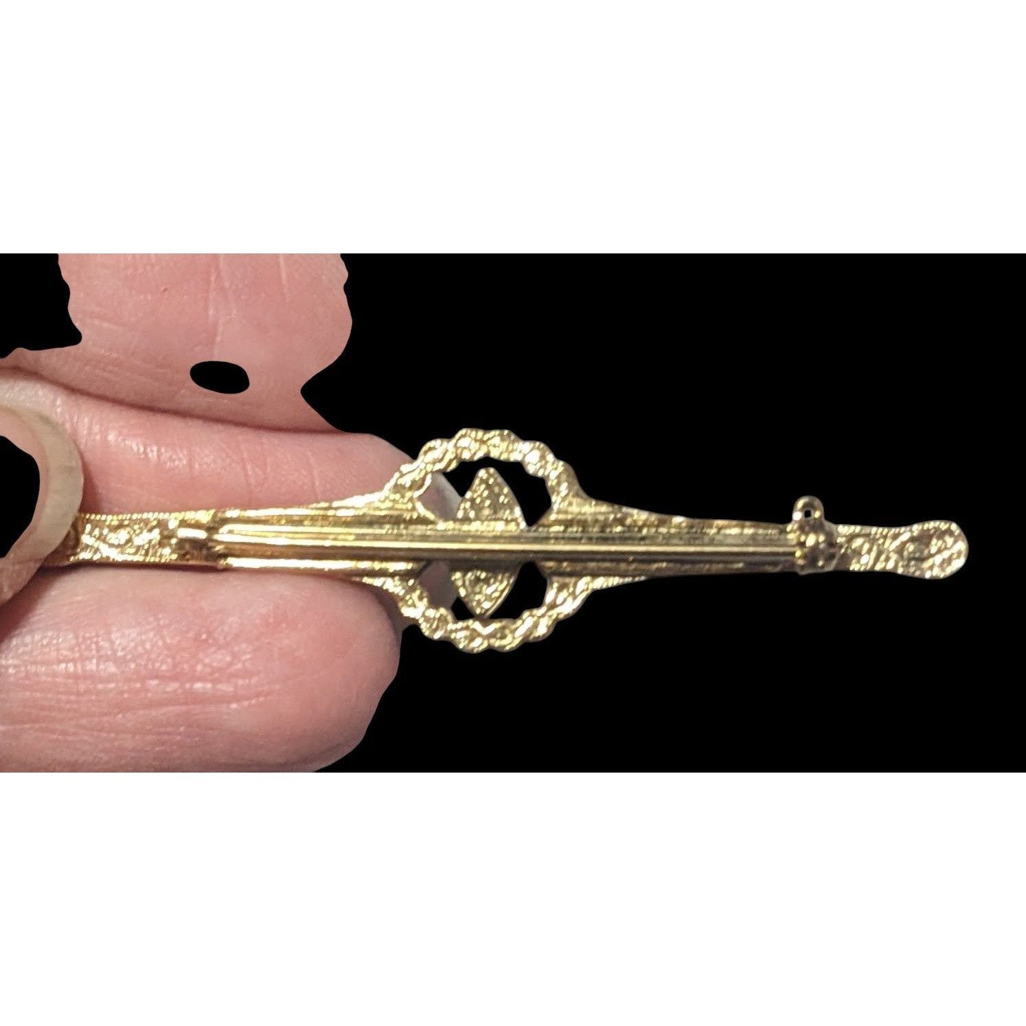 Other Vintage Art Deco Gold Tone Rhinestone Brooch Size ONE SIZE - 3 Thumbnail