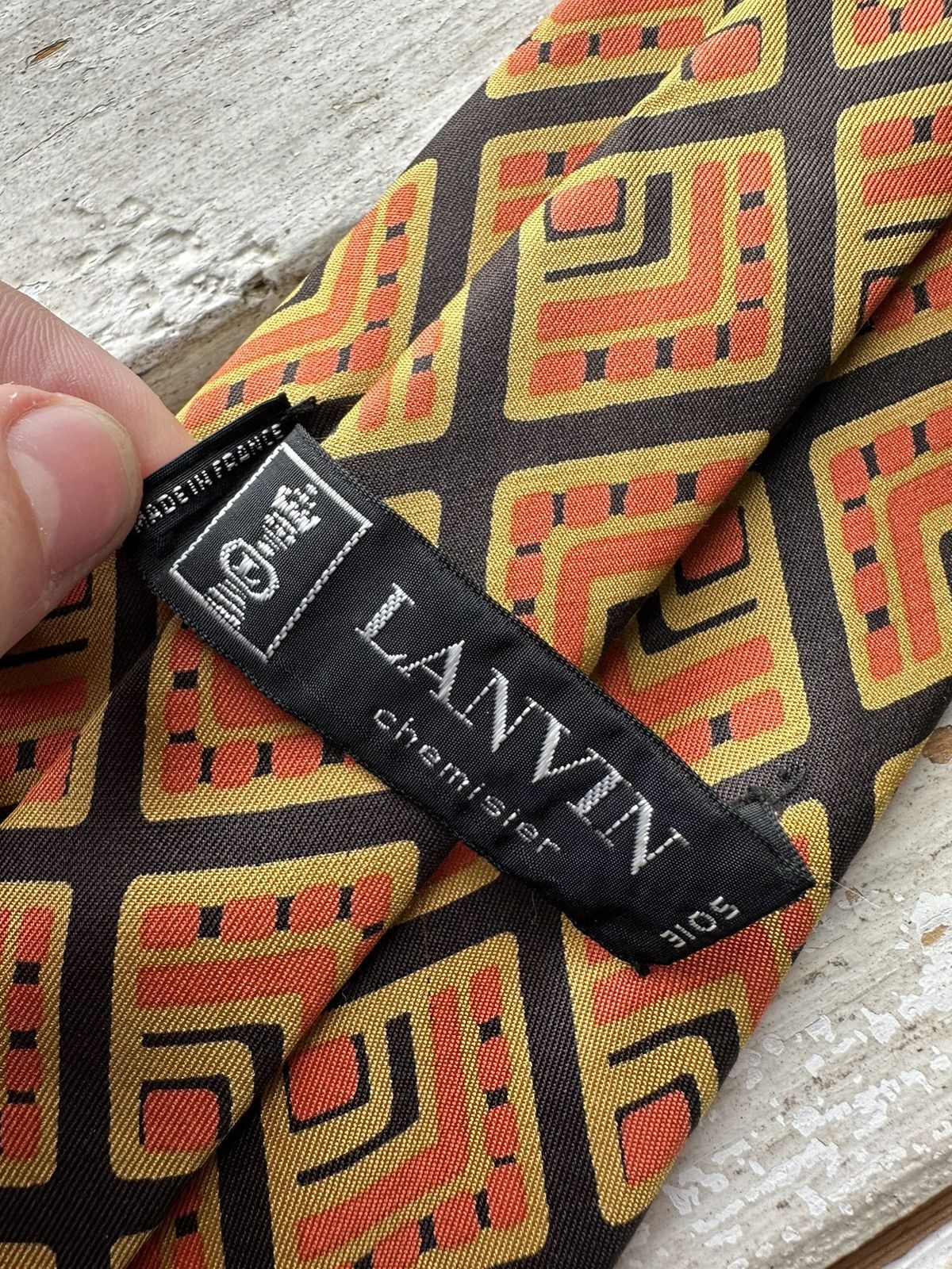Lanvin × Vintage VINTAGE 90s Lanvin Men’s Tie Pure Silk luxury old money Size ONE SIZE - 5 Thumbnail