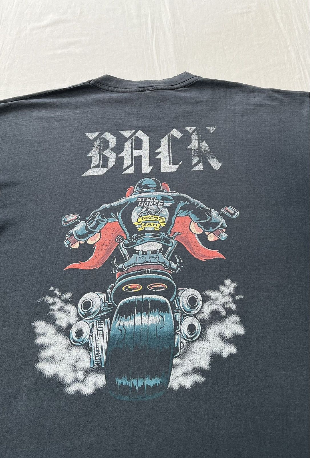Warner Bros Vintage 1999 Yosemite Sam Biker Looney Tunes Cartoon Tshirt Size US XL / EU 56 / 4 - 15 Thumbnail