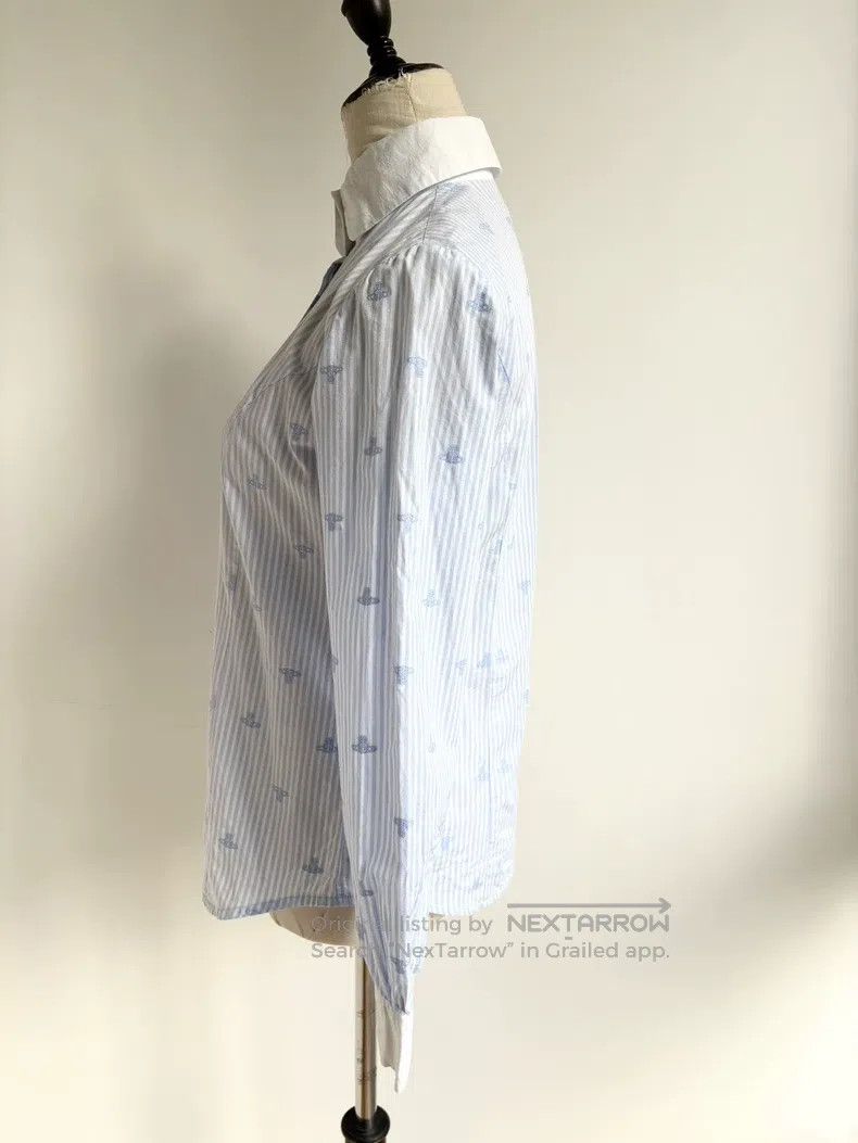 Vivienne Westwood Vivienne Westwood Vintage Blue Striped Saturn Printed Shir Size M / US 6-8 / IT 42-44 - 3 Thumbnail