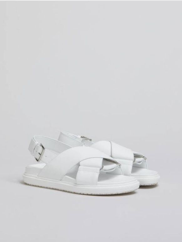 Marni o1w1db10326 Fussbet Leather Sandals in White Size US 9 / IT 39 - 1 Thumbnail