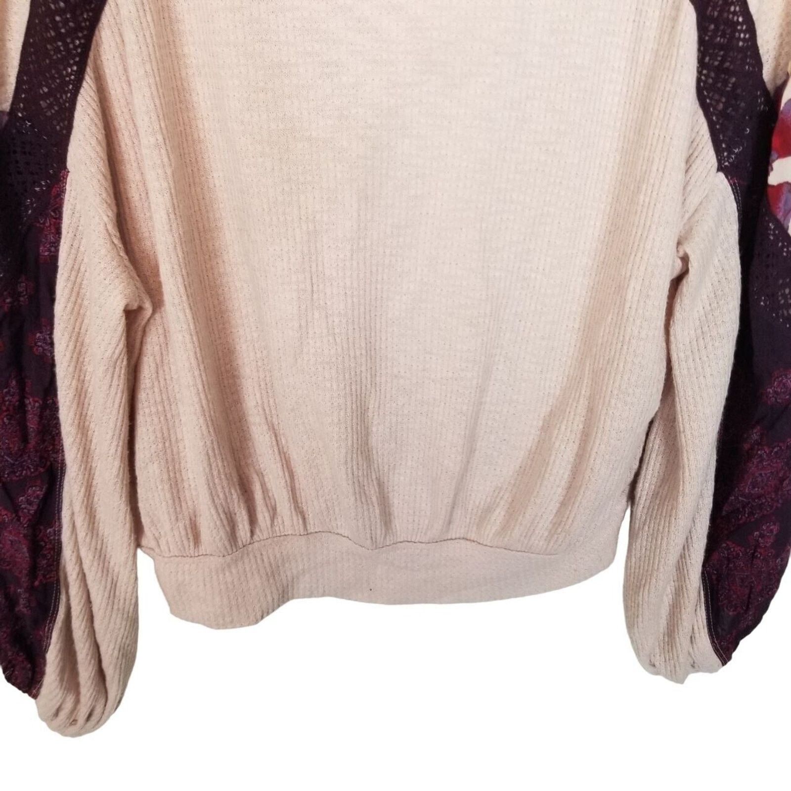 Free People Free‎ People Casual Clash Thermal Top Boho Peasant Romantic Size S / US 4 / IT 40 - 4 Thumbnail