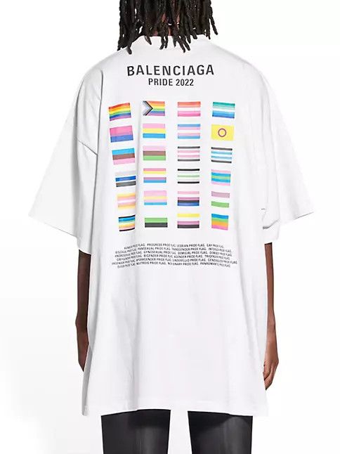 Balenciaga o1bcso1str0125 Pride 22 T-Shirt Oversized in White Size US L / EU 52-54 / 3 - 4 Thumbnail