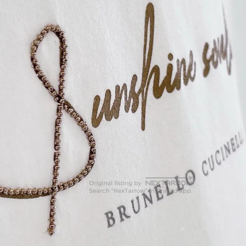 Brunello Cucinelli Brunello Cucinelli Beaded Lettering Minimalist White T-Shi Size XXS / US 00 / IT 34 - 5 Thumbnail