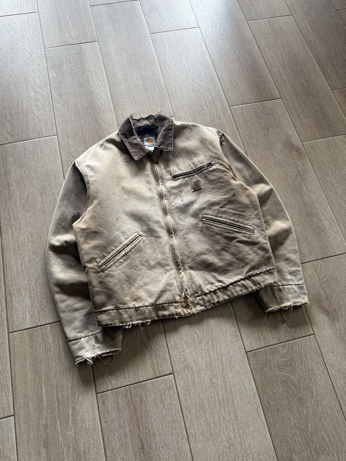 Carhartt 06s Destroyed Carhartt J97 BRN Detroit Jacket Size US L / EU 52-54 / 3 - 2 Thumbnail