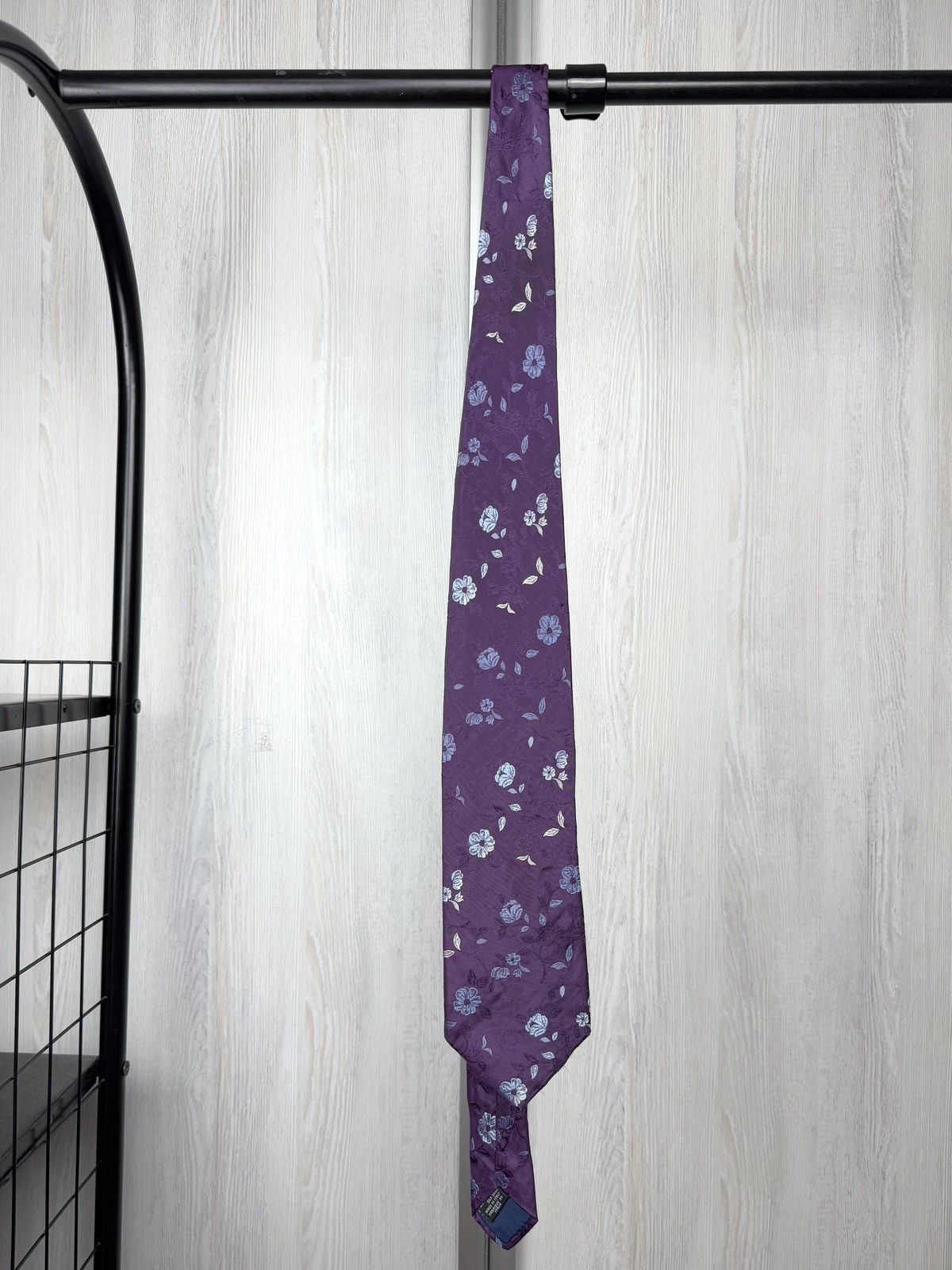 Kenzo Kenzo Homme purple floral flower silk tie Size ONE SIZE - 2 Thumbnail