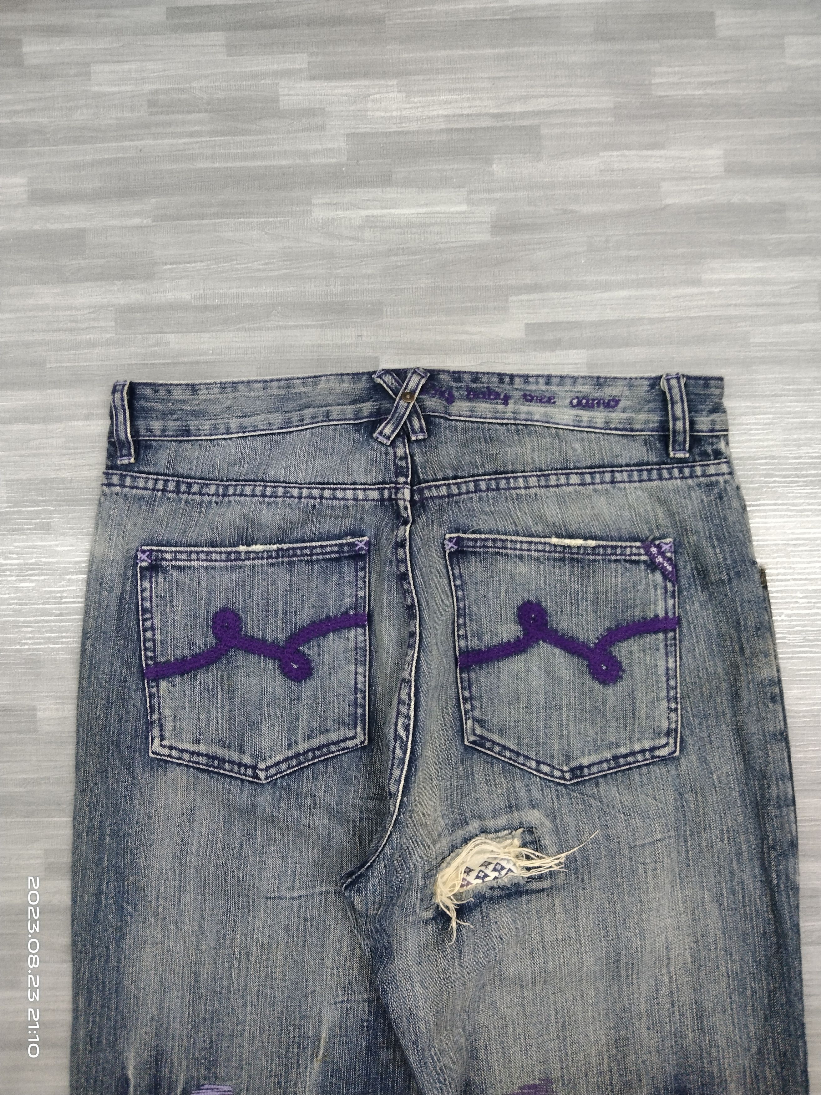 Other INSANE 90s🔥WASHED BLUE PACTHWORK ING DENIM PANTS Size US 34 / EU 50 - 5 Thumbnail