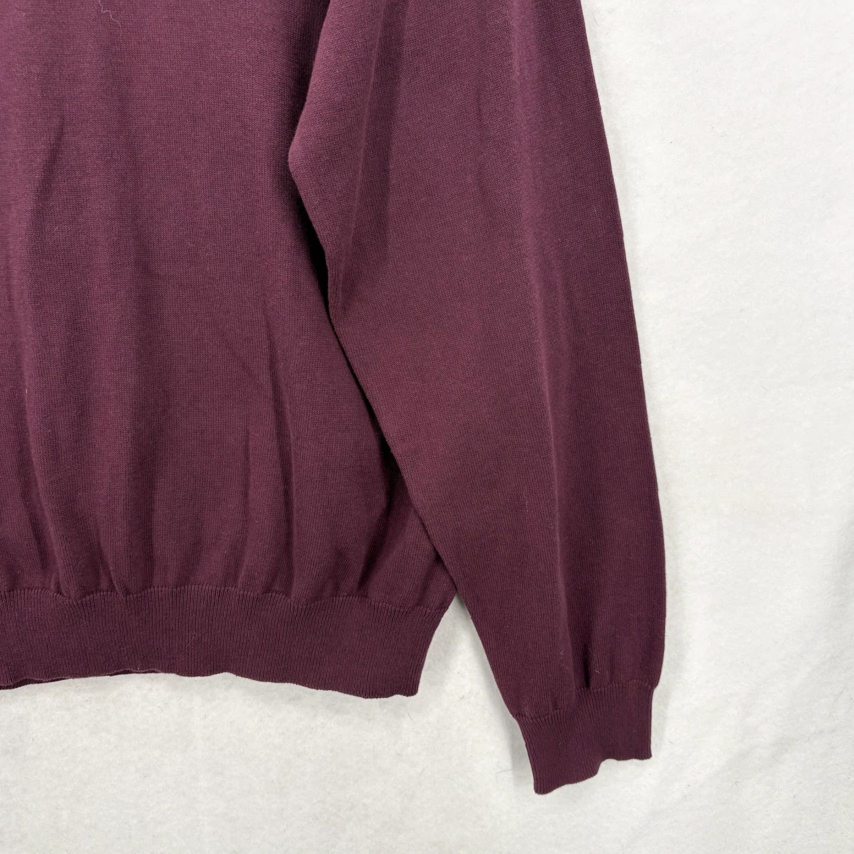 Izod VINTAGE not applicable; but item is IZOD Sweater Mens XL Wine Tasting Red 100% Cotton V Neck Knit Pullover Preppy Size US XL / EU 56 / 4 - 3 Thumbnail