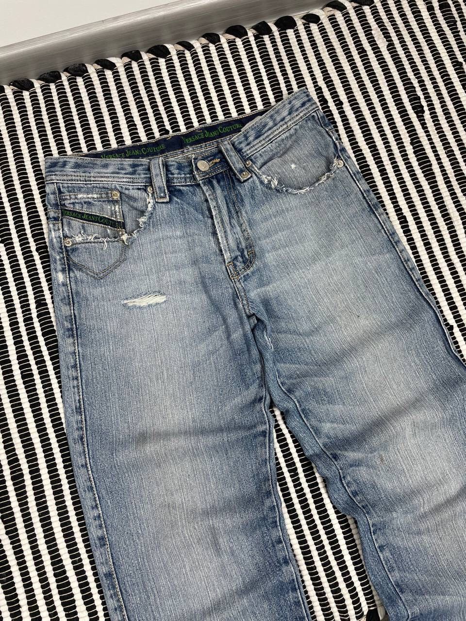 Japanese Brand × Versace Jeans Couture × Vintage Vintage Versace Jeans Couture Distressed Denim Pants Y2K Size US 30 / EU 46 - 7 Thumbnail