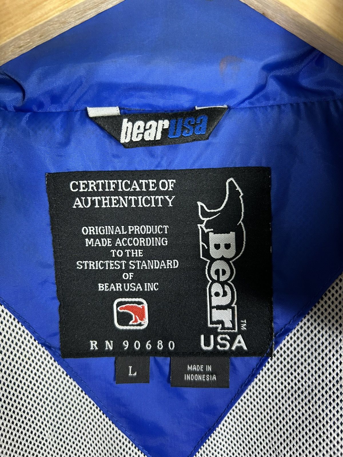 Vintage ⚡️Vintage Bear USA Zipper Windbreaker Jacket Size US L / EU 52-54 / 3 - 12 Thumbnail