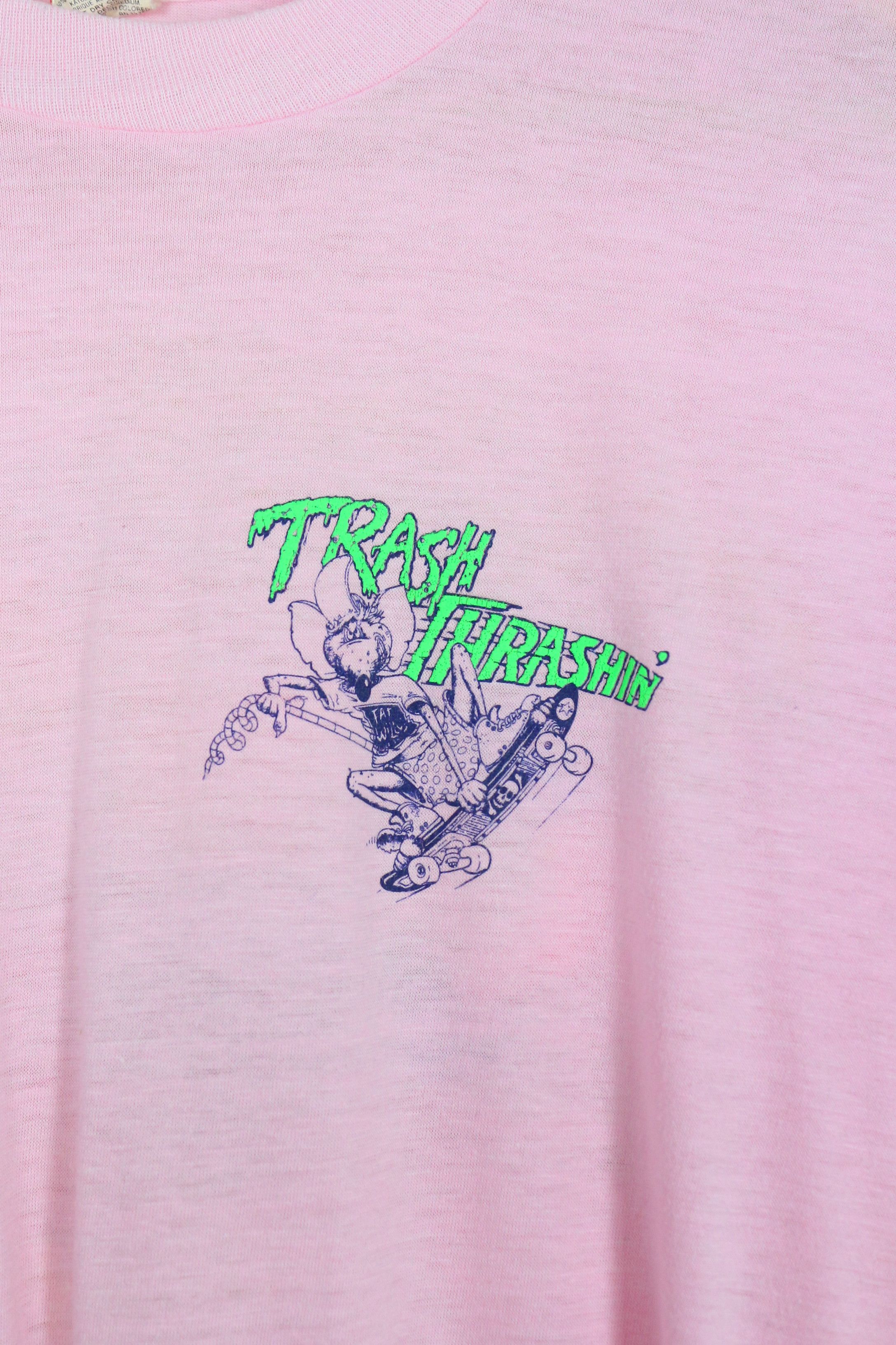 Thrasher × Vintage Trash Thrashin Skateboarding Rat USA Made Tee T-shirt 90s Size M / US 6-8 / IT 42-44 - 2 Thumbnail