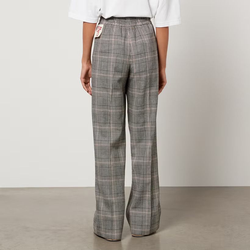 Golden Goose o1y0725 Checked Sweatpant in Gray/White Size 26" / US 2 / IT 38 - 2 Thumbnail