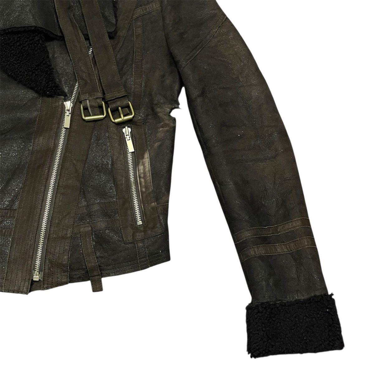 If Six Was Nine Vtg Rick Owen Inspired Avantgarde Sheepskin Leather Jacket Size US S / EU 44-46 / 1 - 5 Thumbnail