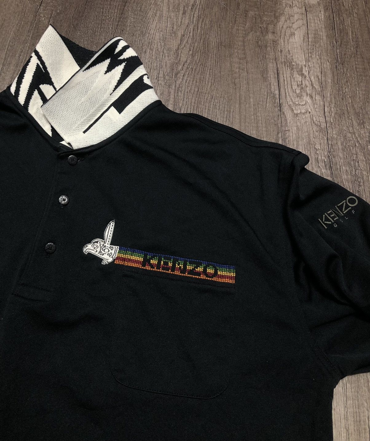 Kenzo × Vintage Vintage Kenzo Golf Pocket Long Sleeve Polo Shirt Size US XL / EU 56 / 4 - 8 Thumbnail