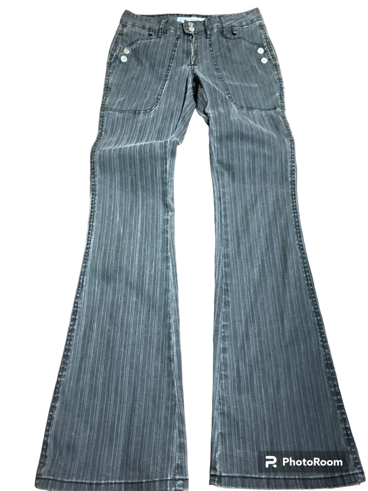 Hysteric Glamour Flare youniqua stripe grey boot cut Size US 28 / EU 44 - 1 Thumbnail
