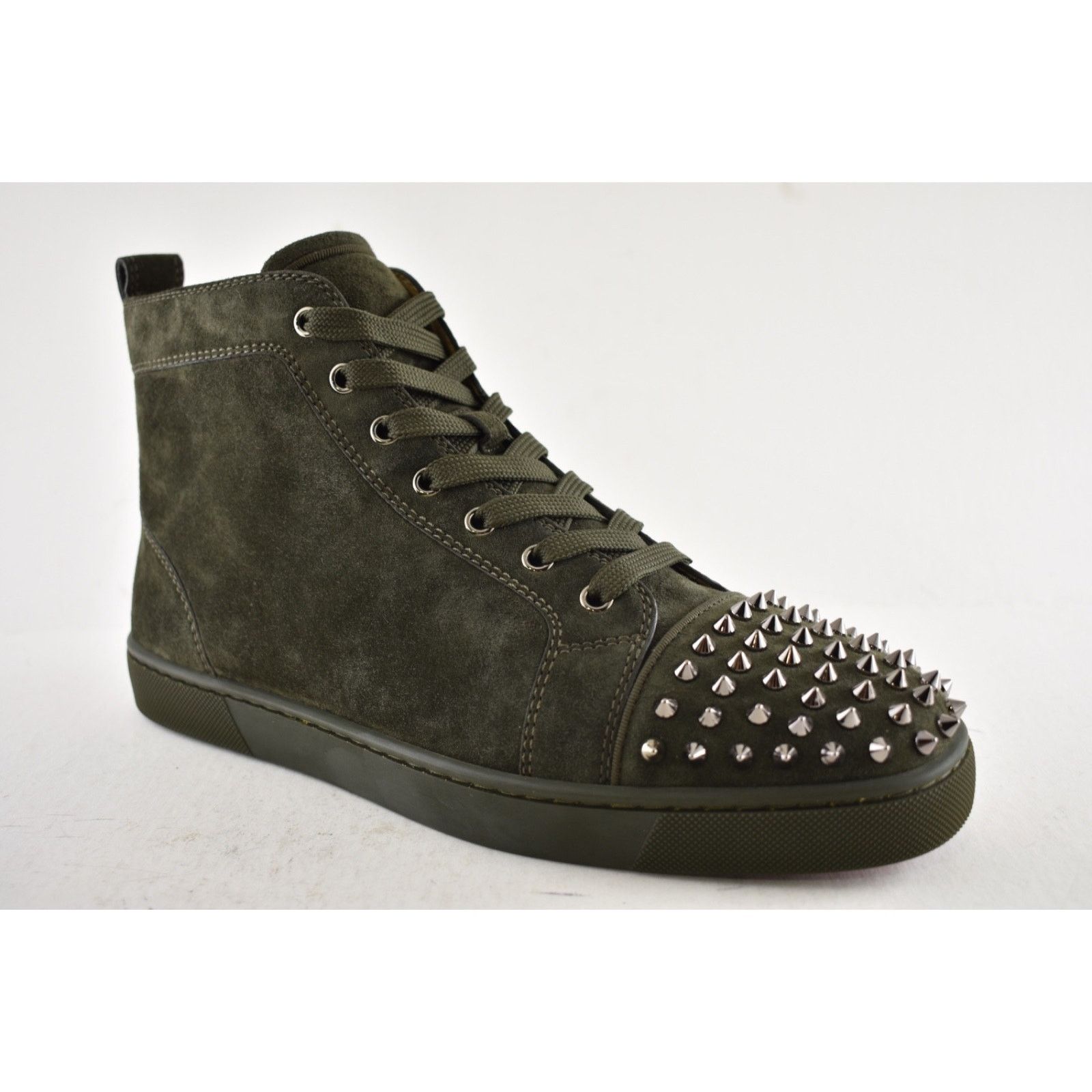 Christian Louboutin Christian Louboutin Lou Spikes Flat Tyrol Green Suede High Size US 9.5 / EU 42-43 - 5 Thumbnail