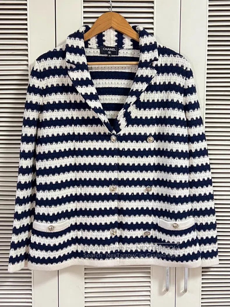 Chanel Chanel Striped knitted jacket Size XS / US 0-2 / IT 36-38 - 1 Thumbnail
