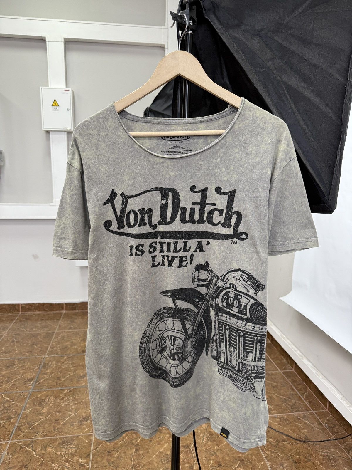Von Dutch 🇺🇸 Vintage 90s Von Dutch Motorcycle Choppers T-Shirt Rare Size US XL / EU 56 / 4 - 1 Thumbnail