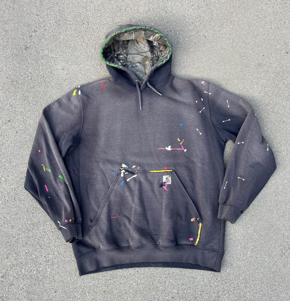 Carhartt Custom Carhartt Hoodie Sun Fade Distressed Camo Real Tree Size US L / EU 52-54 / 3 - 8 Thumbnail