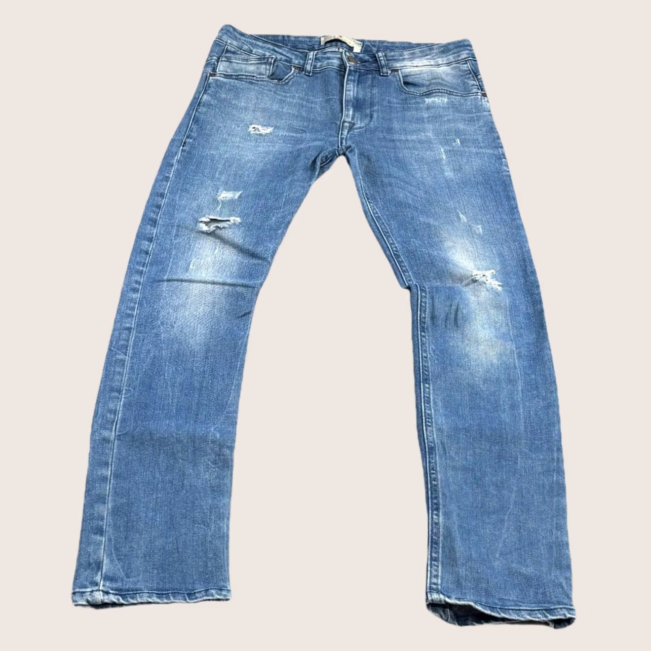 Zara Zara Man skinny jeans W30” L31” ripped distressed blue men’S pre loved Size US 30 / EU 46 - 1 Thumbnail
