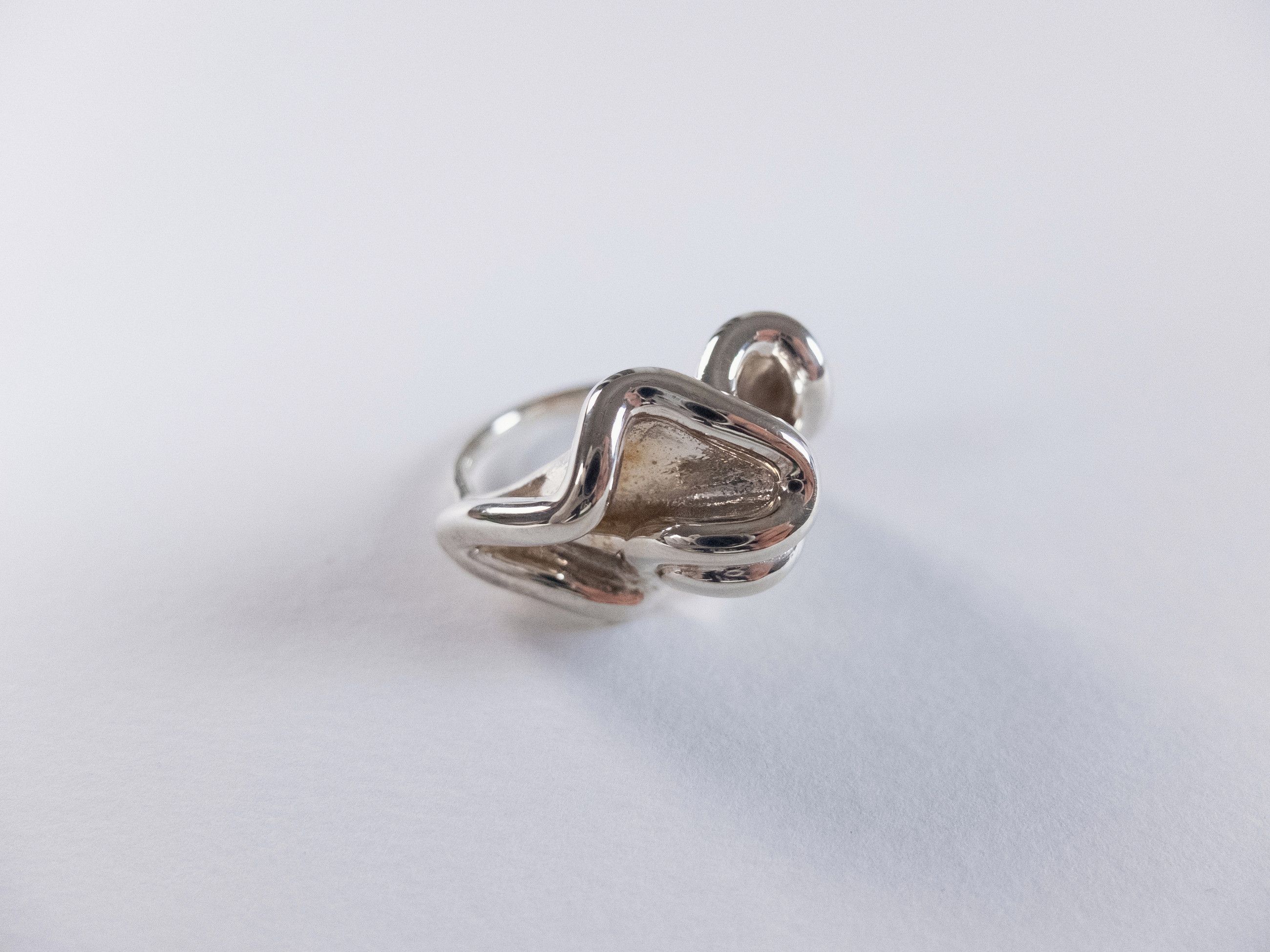 Bottega Veneta BOTTEGA VENETA Whirl Sterling silver abstract ring 9.5 / 21 Size ONE SIZE - 1 Thumbnail