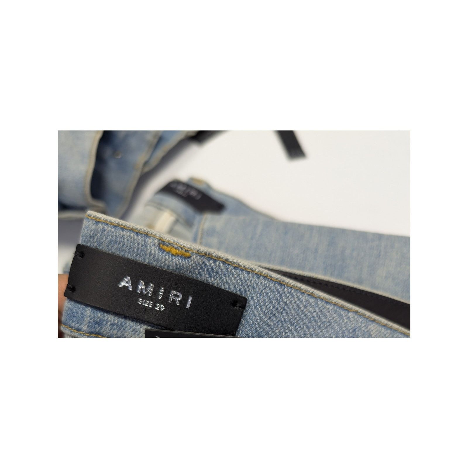 Amiri o1rshd1 Ultrasuede MX1 Denim Jeans in Surf Indigo Blue Size US 29 - 23 Thumbnail