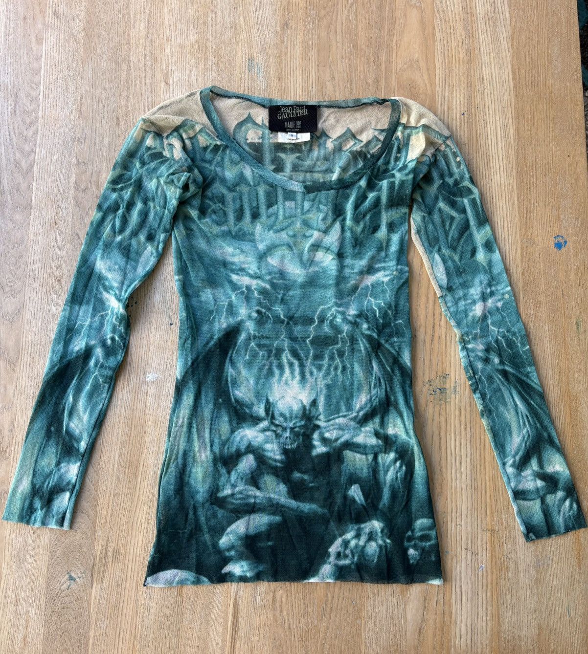 Jean Paul Gaultier Jean Paul Gaultier Mesh Top Green Demon Print Size US S / EU 44-46 / 1 - 1 Thumbnail