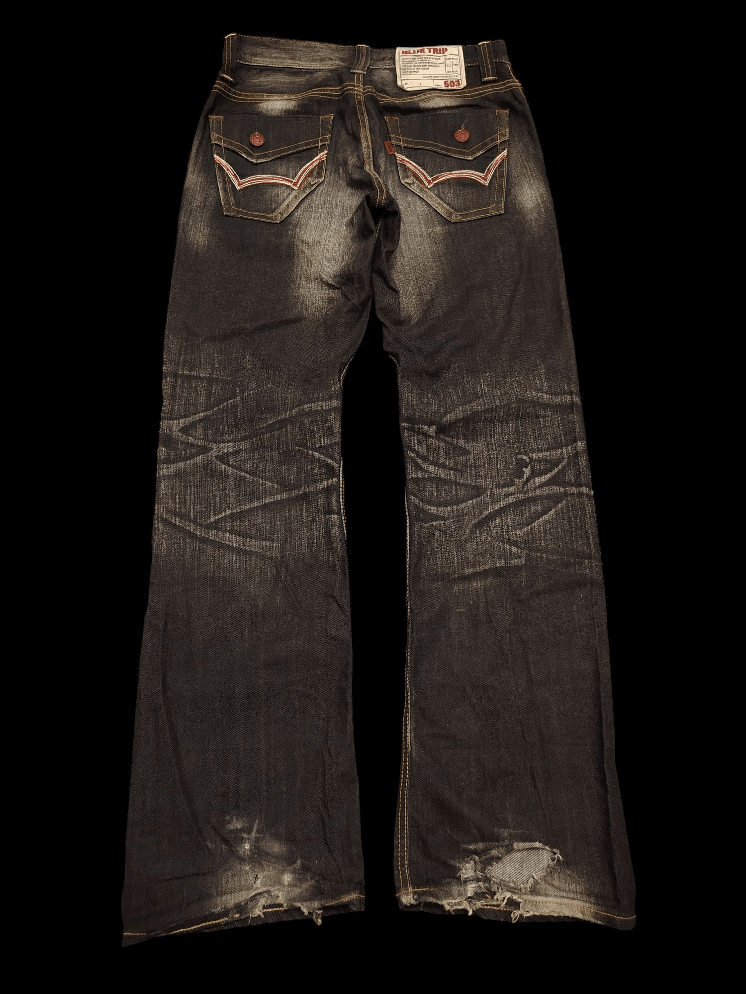 Edwin Japanese Edwin 503 Blue Trip Black Flared Jeans Size US 30 / EU 46 - 1 Thumbnail