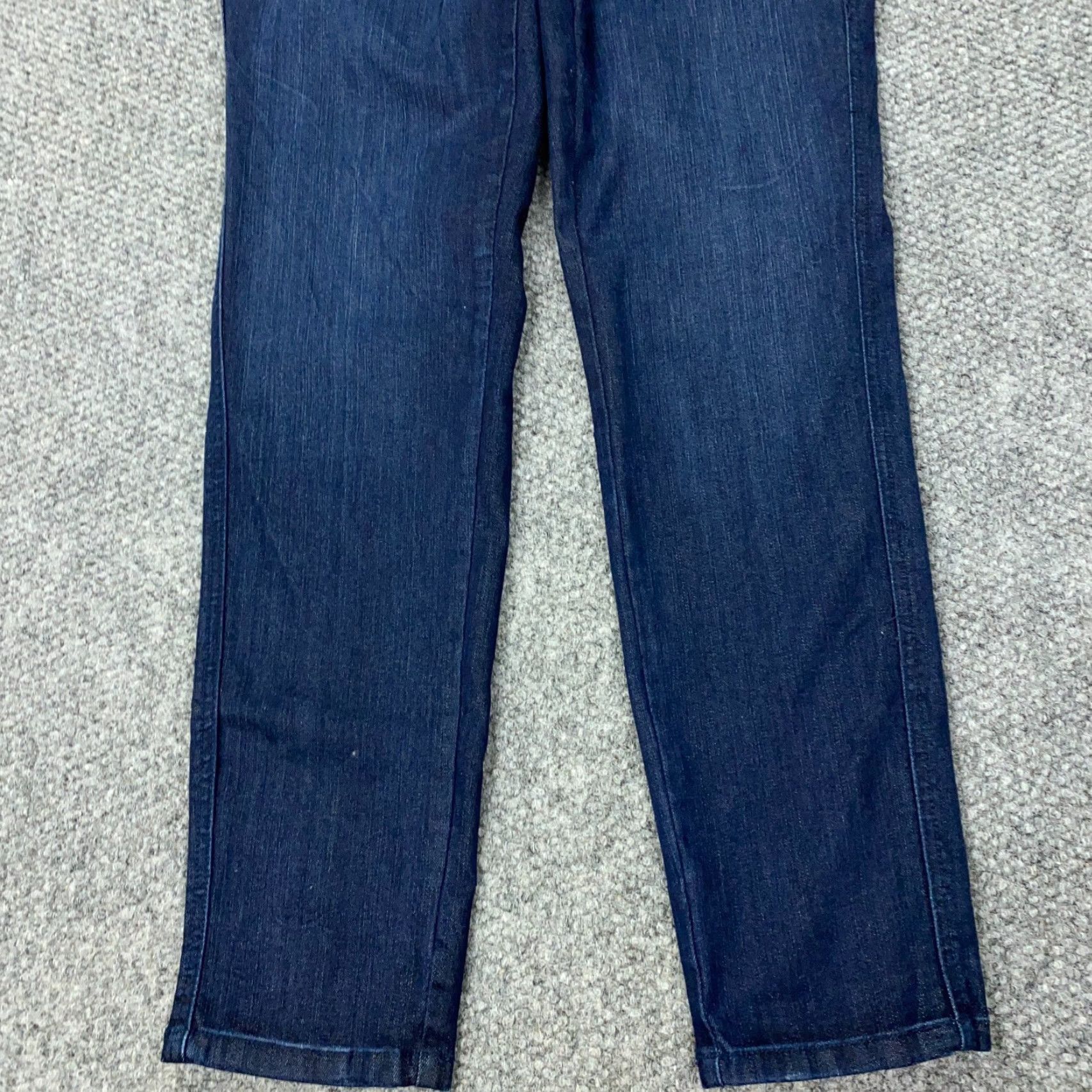 Vintage Caché Jeans Womens Size 10 Blue Stretch Mid Rise Jeans - Cotton Polyester Spandex Rayon Denim Straight Modern Rise 8.5-10.5 In Inseam 28.5 in Regular Size 32" / US 10 / IT 46 - 6 Thumbnail