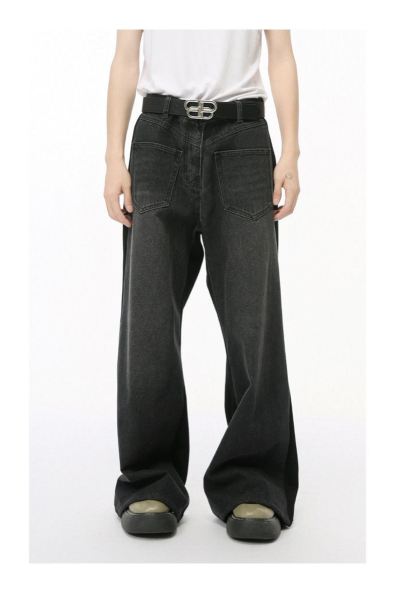 Japanese Brand × Jean Washed colorblock wide-leg loose jeans Size US 32 / EU 48 - 1 Thumbnail