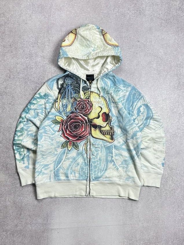 VINTAGE ED HARDY Y2K CHRISTIAN AUDIGIER RARE HOODIE M