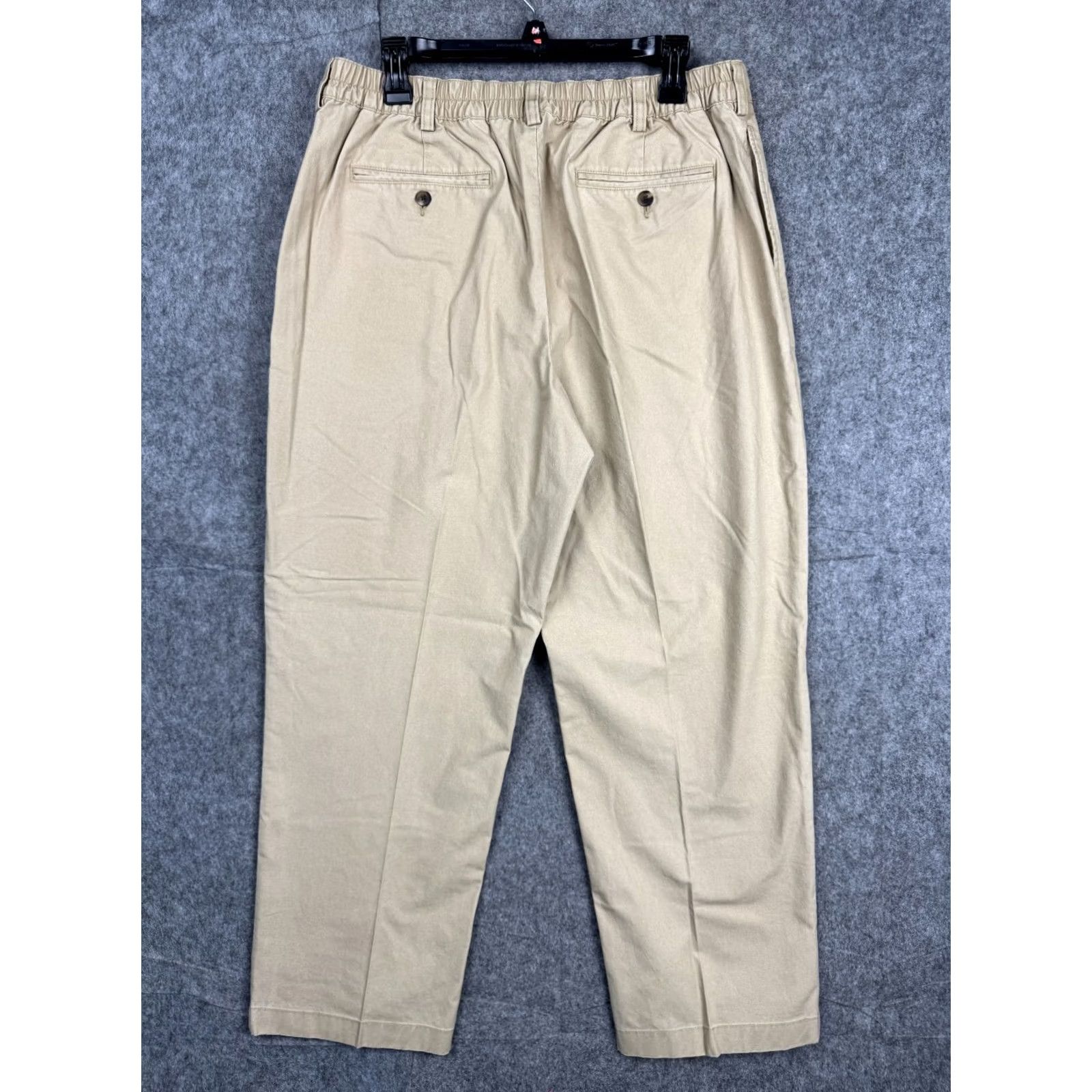 Vintage L.L. Bean Tropic Weight Chino Pants Men 36x29 Beige Pleated Tapered Cotton NWT Size US 36 / EU 52 - 2 Thumbnail