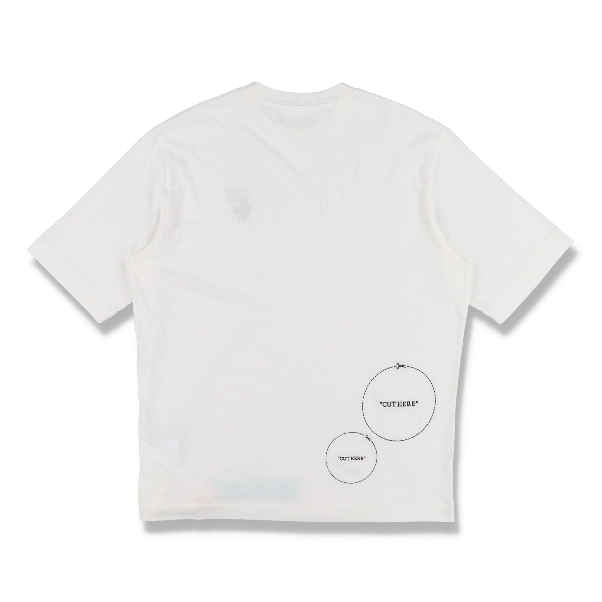 Off-White White Embroidered Cut Here Skate T-Shirt Size US M / EU 48-50 / 2 - 7 Thumbnail