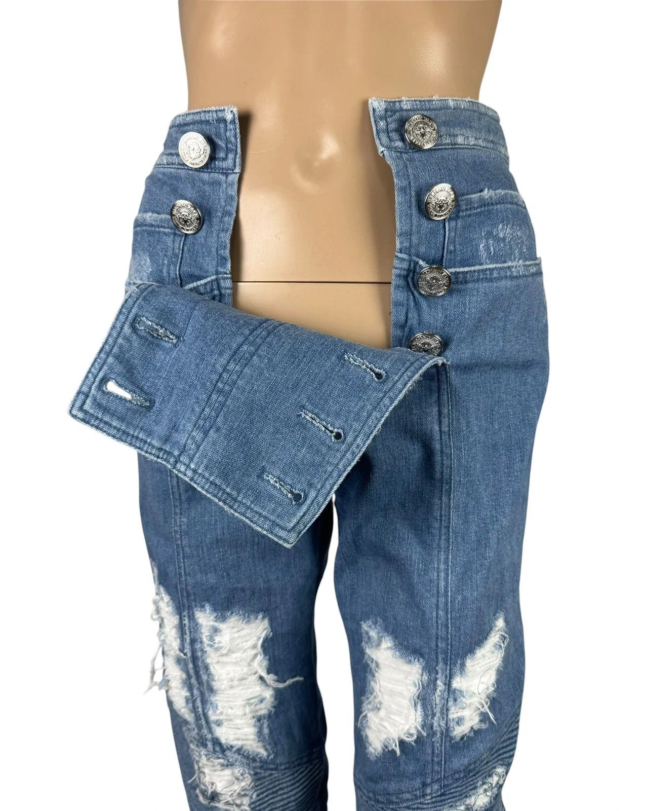 Balmain Balmain Moyen Jeans Distressed Retro High Rise size 40 Size 28" / US 6 / IT 42 - 10 Thumbnail