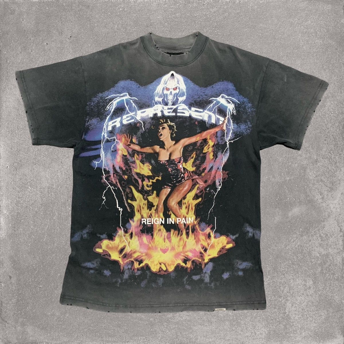 Represent Clo. Represent XS Spirit Reaper Vintage Black Tee Size US XS / EU 42 / 0 - 1 Thumbnail