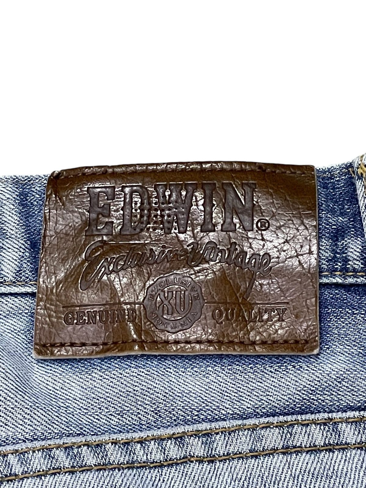 Edwin × Vintage Edwin XV Light Wash Distressed Straight Jeans Size US 30 / EU 46 - 20 Thumbnail