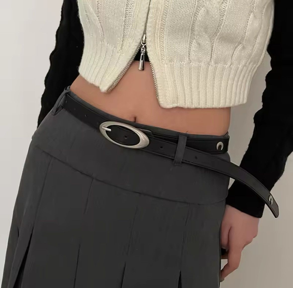 Designer × Vintage Leather Waistband Jeans Pants Belt Size ONE SIZE - 2 Thumbnail