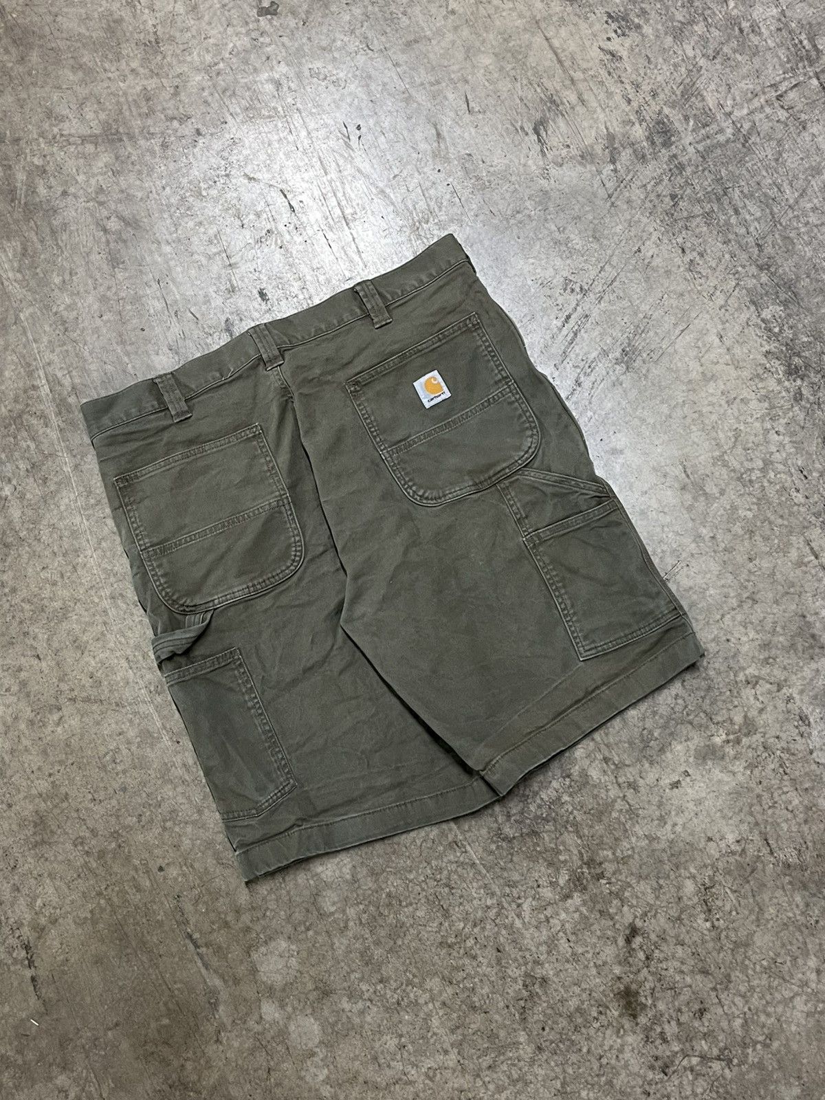 Carhartt × Vintage Carhartt earthtone green carpenter shorts streetwear hype Size US 36 / EU 52 - 2 Thumbnail