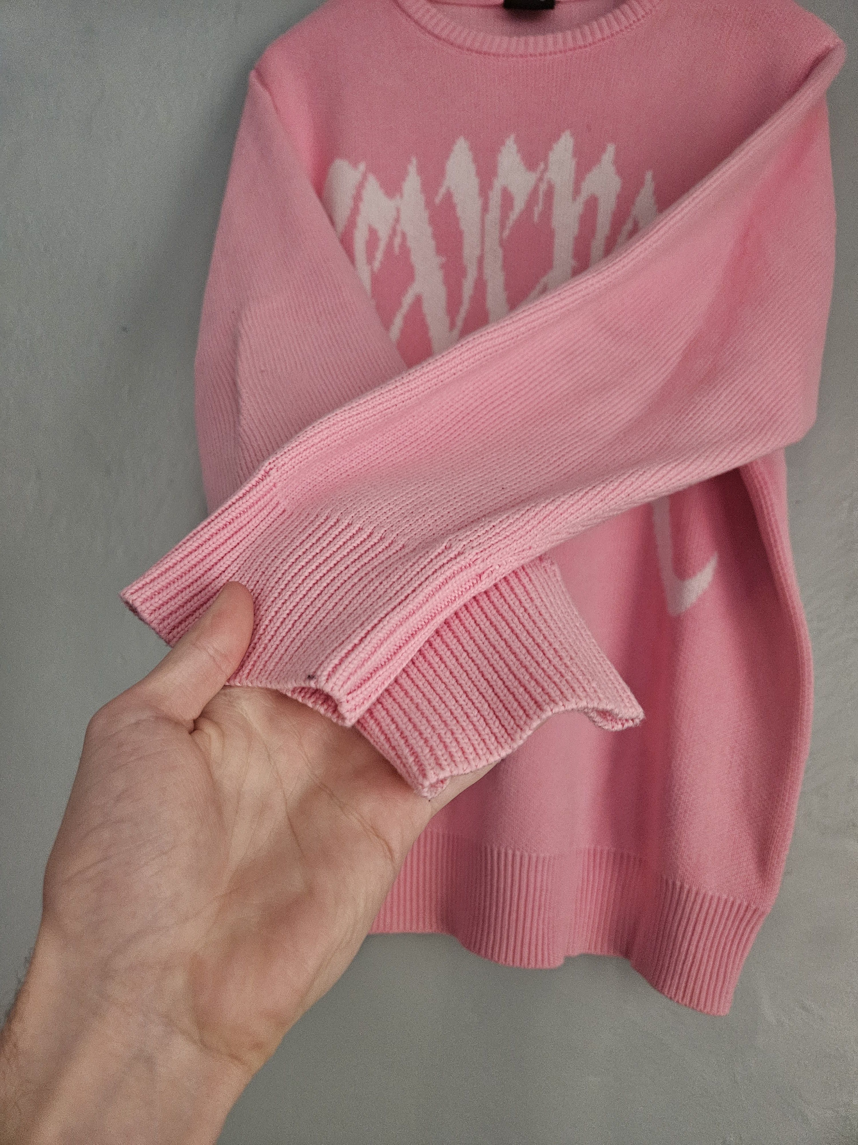 Revenge Revenge Pink Knit Arch Logo Crewneck Sweater Size US M / EU 48-50 / 2 - 4 Thumbnail