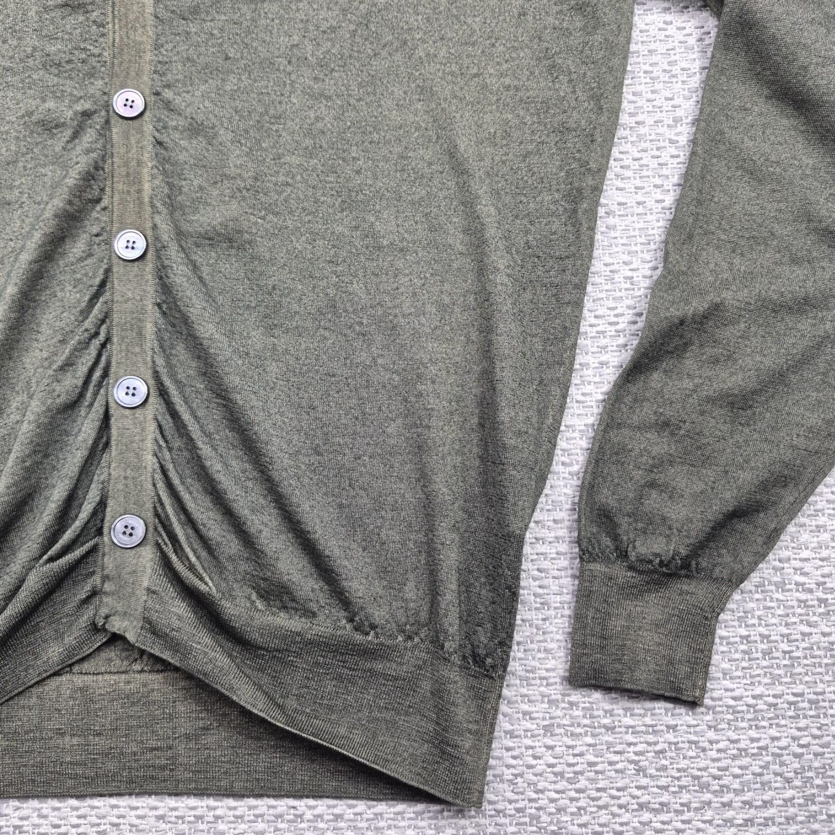 Drumohr Drumohr Cardigan Sweater Mens Large Green 100% Merino Wool V Neck Made Italy Size US L / EU 52-54 / 3 - 2 Thumbnail