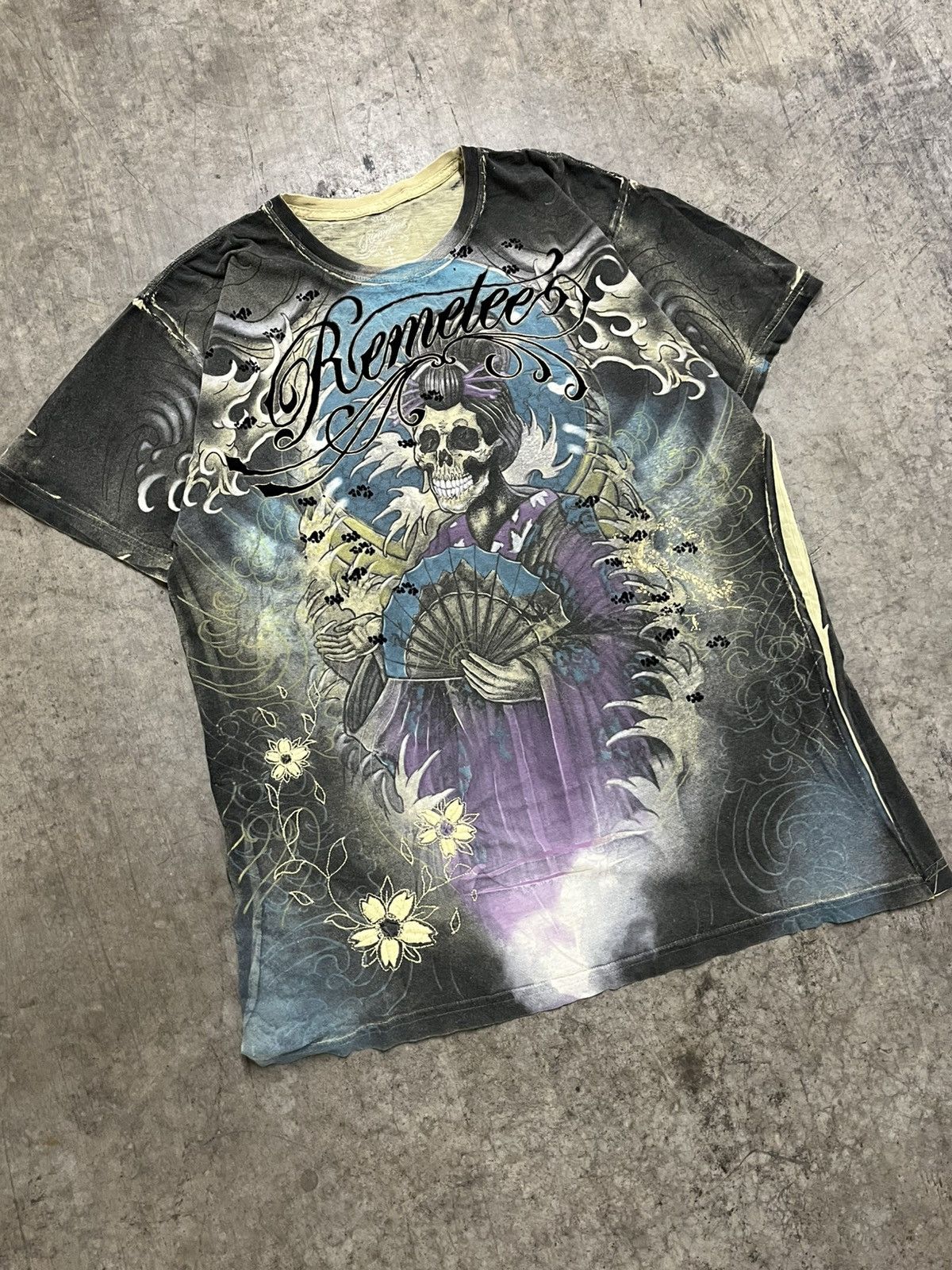 Ed Hardy × Vintage Y2k Ed hardy style grunge all over print shirt skater rare Size US XL / EU 56 / 4 - 4 Thumbnail