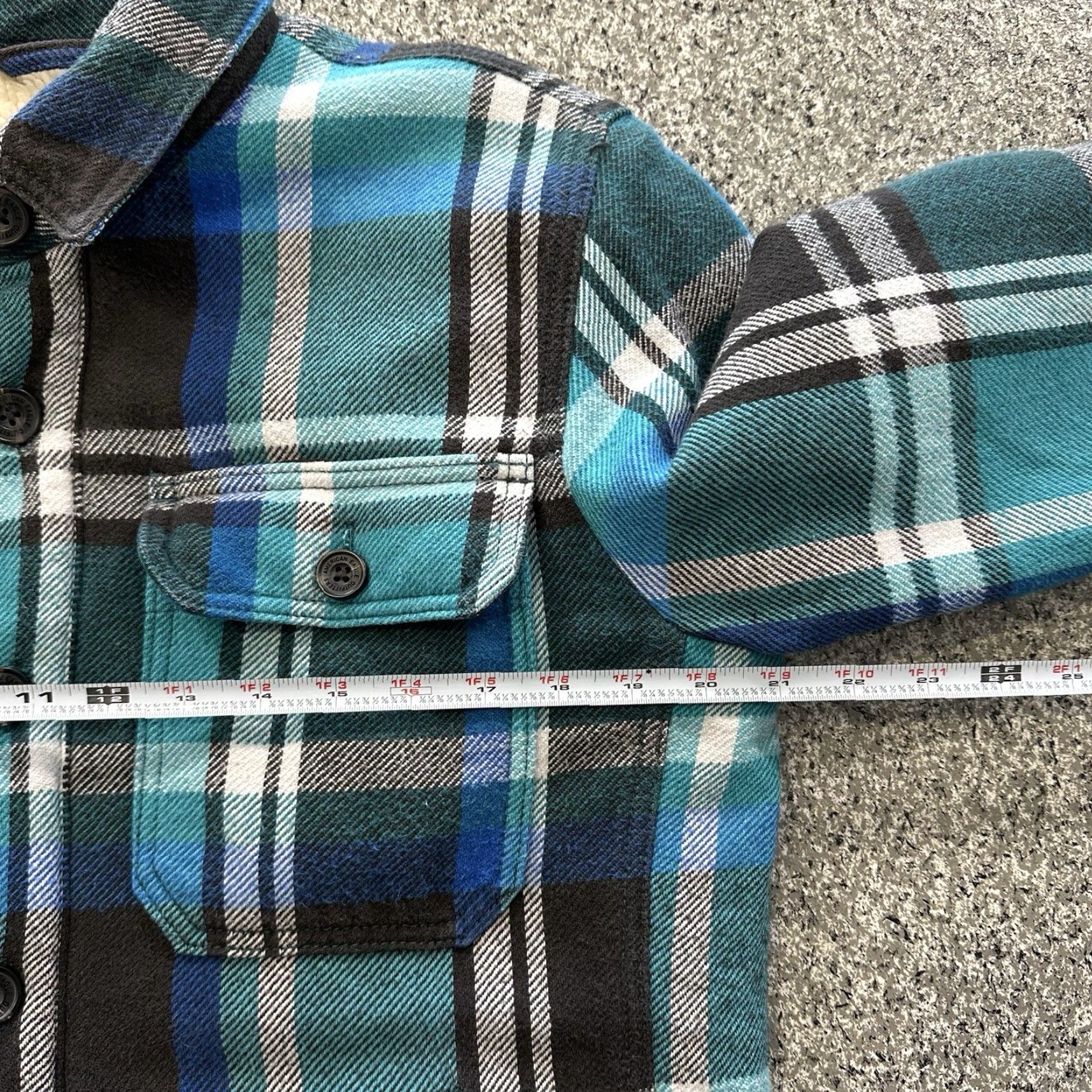 American Eagle Outfitters VINTAGE American Eagle Jacket Mens M Sherpa Lined Flannel Shirt Blue Green Plaid Size US M / EU 48-50 / 2 - 3 Thumbnail