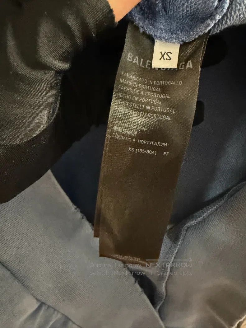 Balenciaga Balenciaga Haze Blue Tape Hooded Sweatshirt Size US XS / EU 42 / 0 - 4 Thumbnail