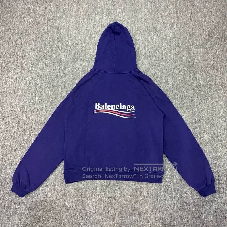 Balenciaga Balenciaga Blue Coke Hooded Sweatshirt/M Size Size US M / EU 48-50 / 2 - 2 Thumbnail