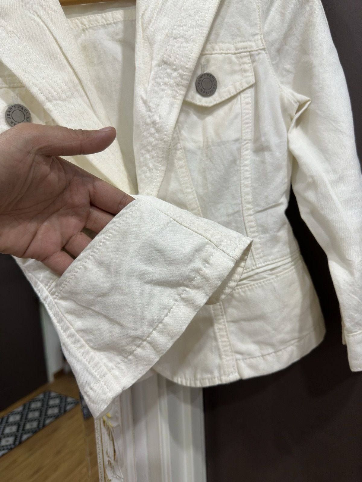 Jean Paul Gaultier Jean Paul Gaultier White Denim Jacket Size S / US 4 / IT 40 - 23 Thumbnail