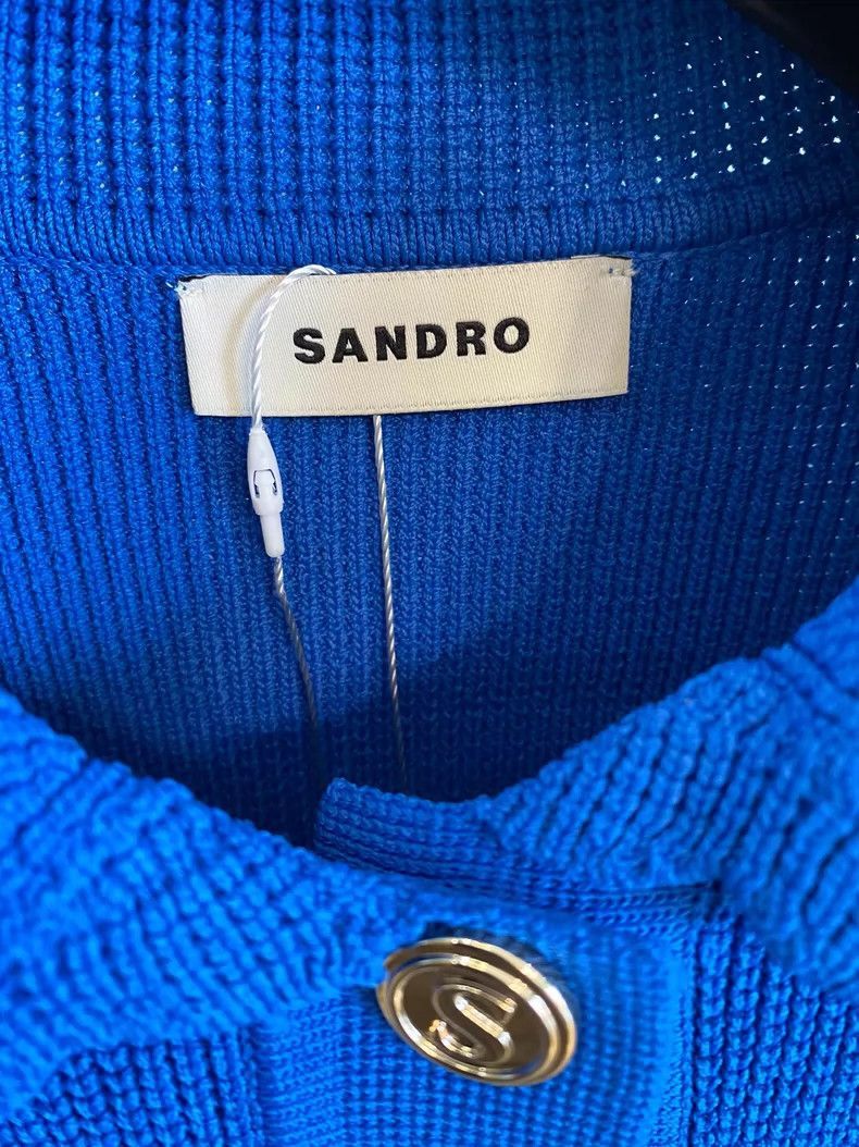 Celine Sandro Blue Knitted Top and Skirt Set Size ONE SIZE - 4 Thumbnail