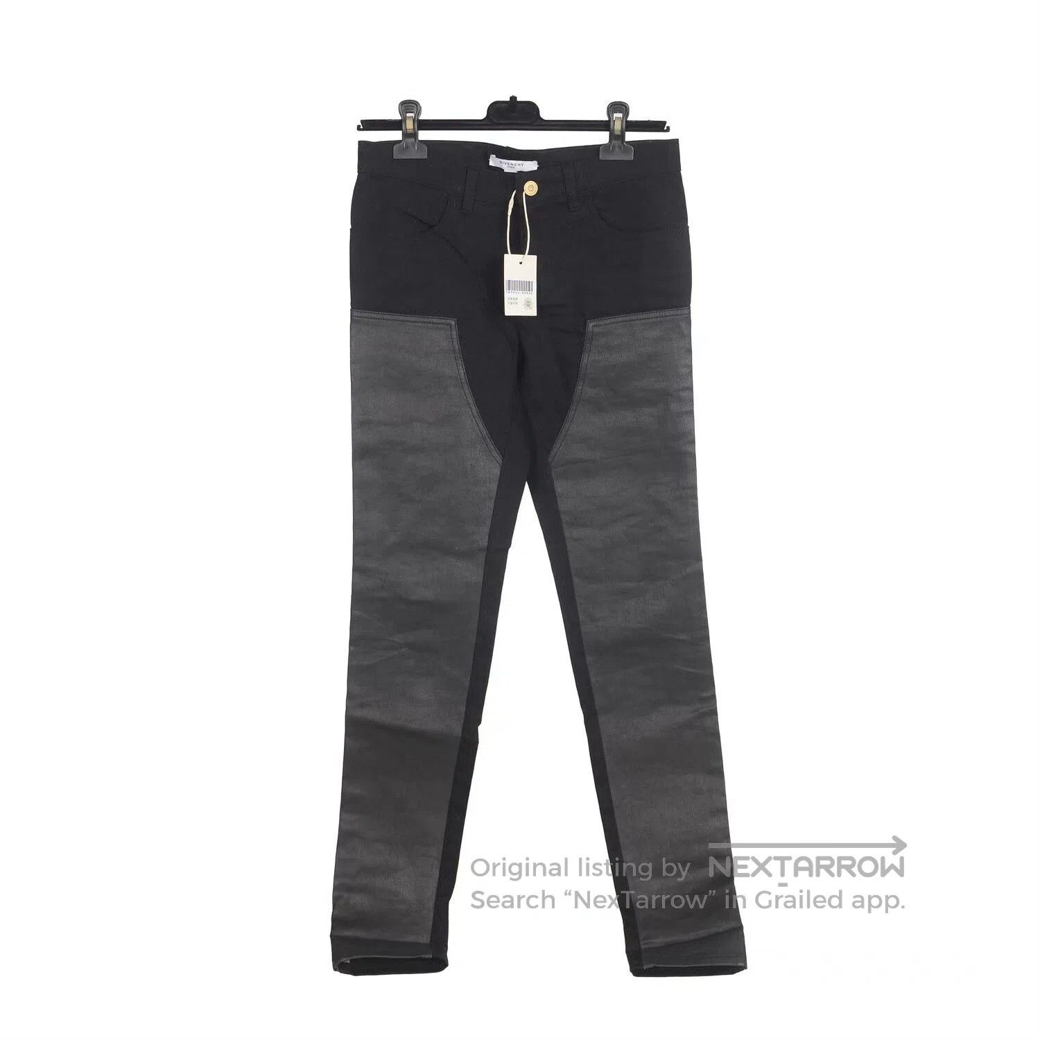 Givenchy Givenchy Gray Leather Panel Straight Jeans 36. Size US 36 / EU 52 - 1 Thumbnail