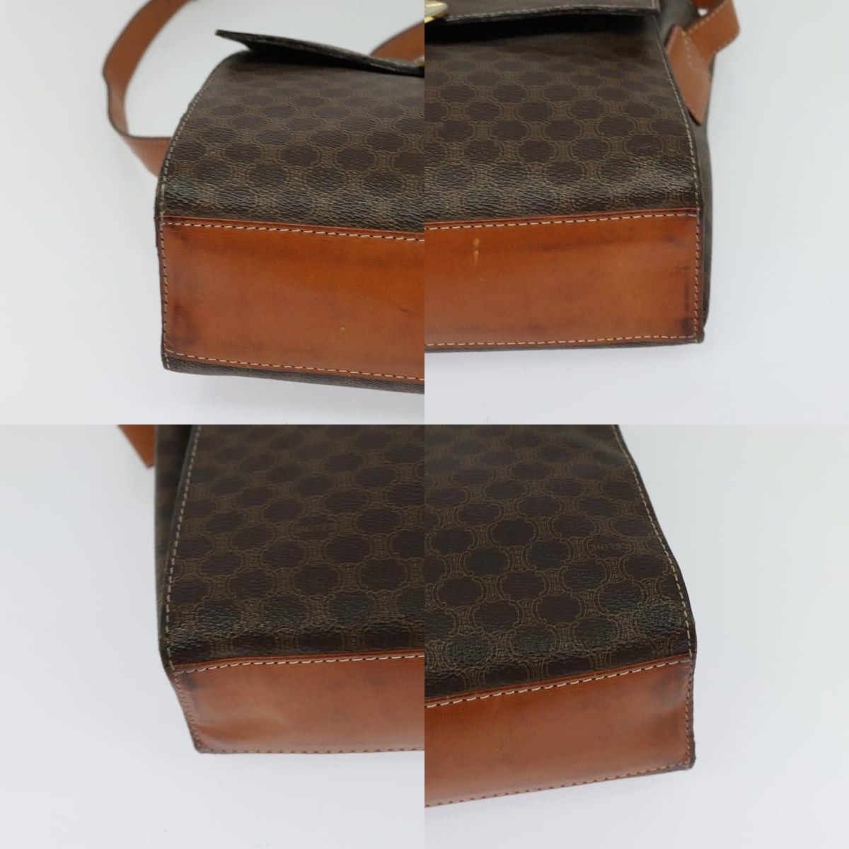 Celine CELINE Macadam Canvas Circle Shoulder Bag Pvc Leather Brown Size ONE SIZE - 10 Thumbnail