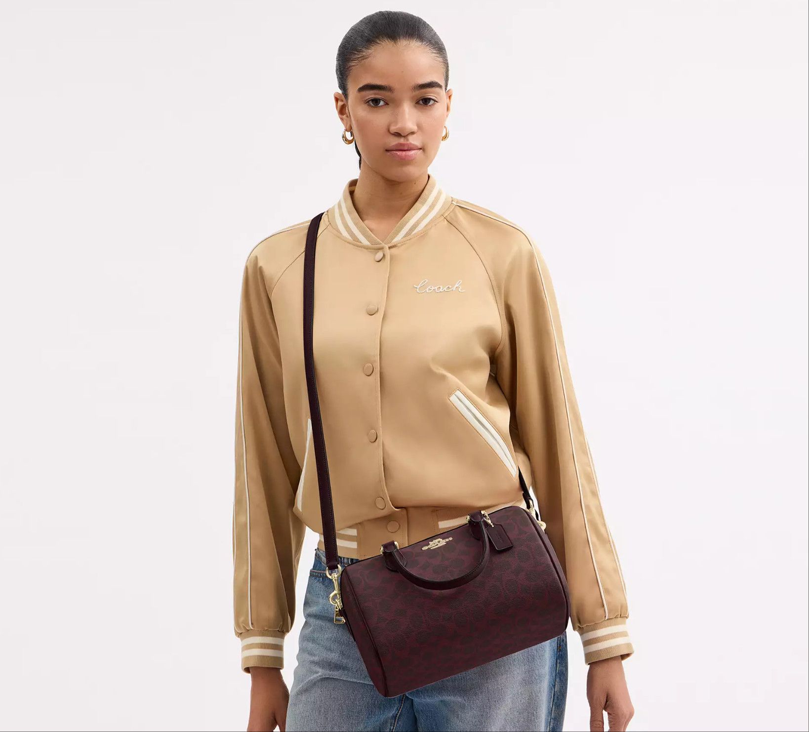 Coach NWT Coach Rowan Satchel Bag In Signature Canvas CV961 Size ONE SIZE - 6 Thumbnail